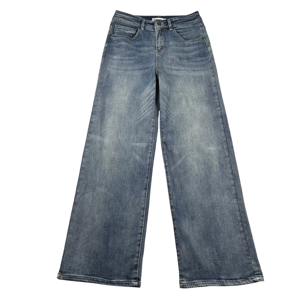 Carve Designs Jeans Womens 10 Wide Leg Organic Cotton Blue Medium Wash High Rise
